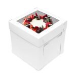 Square White Cake Boxes with Clear Windows for 8,10,12 Inch - 图片 3