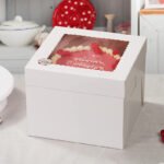 In Stock White Cardboard Cake Box with Clear Window for Cakes, Bread, Pastries and Baking Products - 图片 4