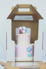 Top Sales Corrugated Paper Box Paper Packing Tall Cake Box with clear Window - 图片 3