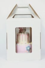 Top Sales Corrugated Paper Box Paper Packing Tall Cake Box with clear Window - 图片 2