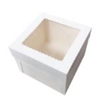 In Stock White Cardboard Cake Box with Clear Window for Cakes, Bread, Pastries and Baking Products